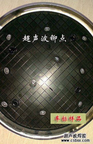 汽車車標熱熔鉚點樣品